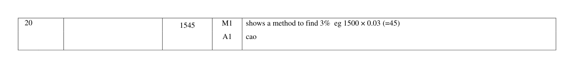 Mark scheme for Q20