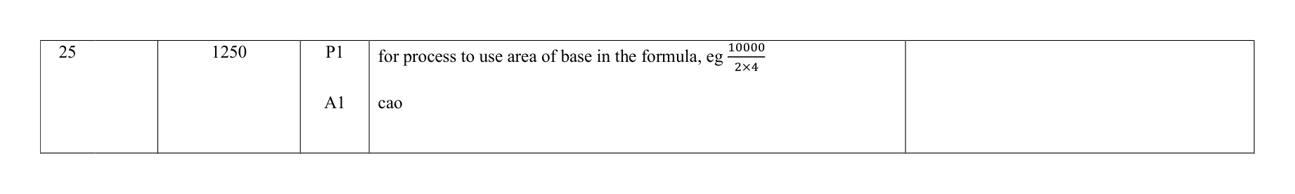 Mark scheme for Q25