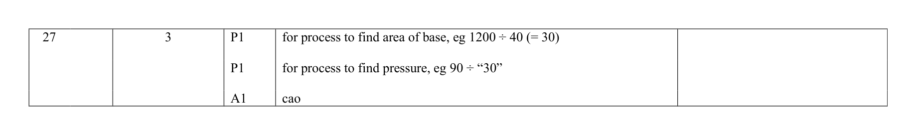 Mark scheme for Q27