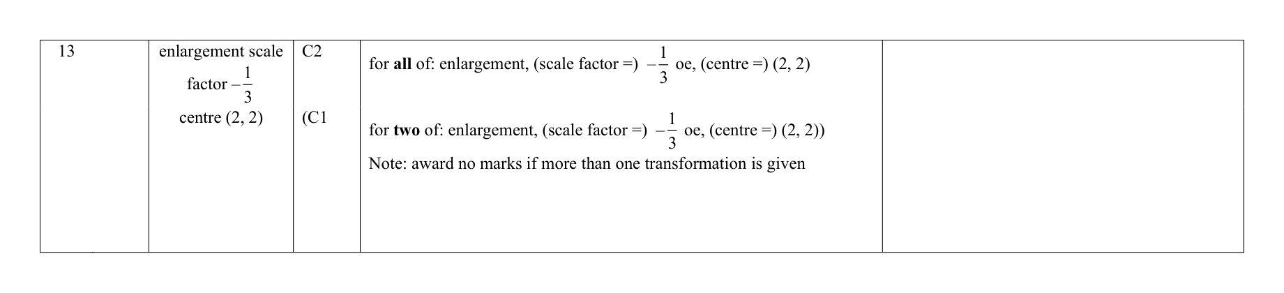 Mark scheme for Q13