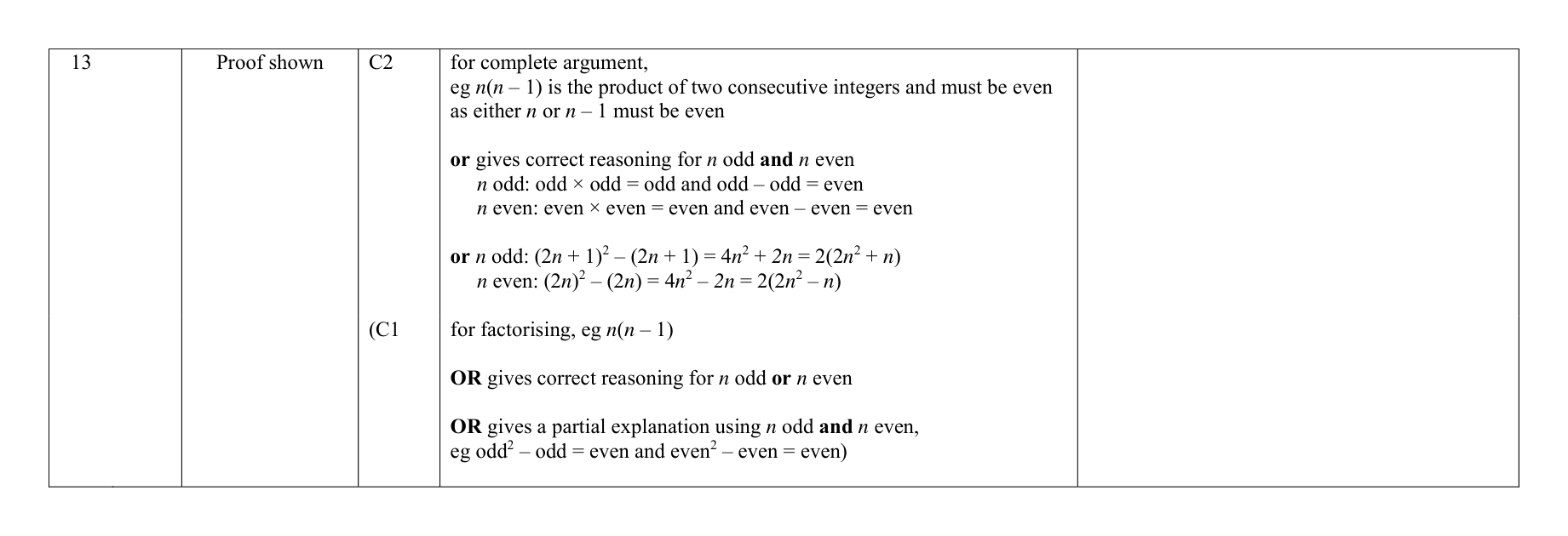 Mark scheme for Q13