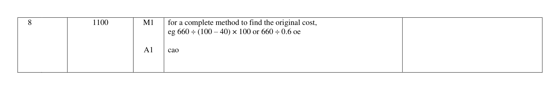Mark scheme for Q8