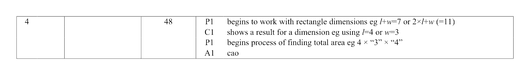Mark scheme for Q4