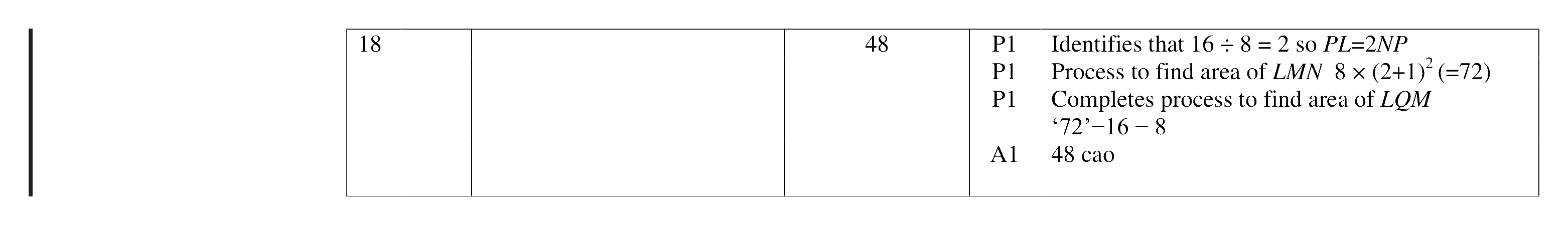 Mark scheme for Q18