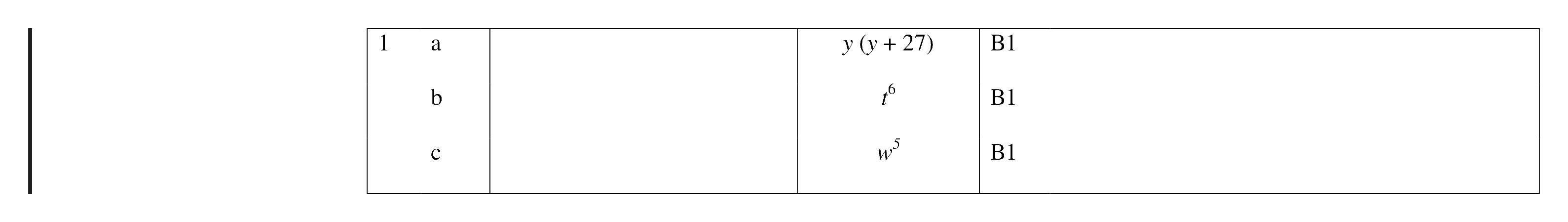 Mark scheme for Q1