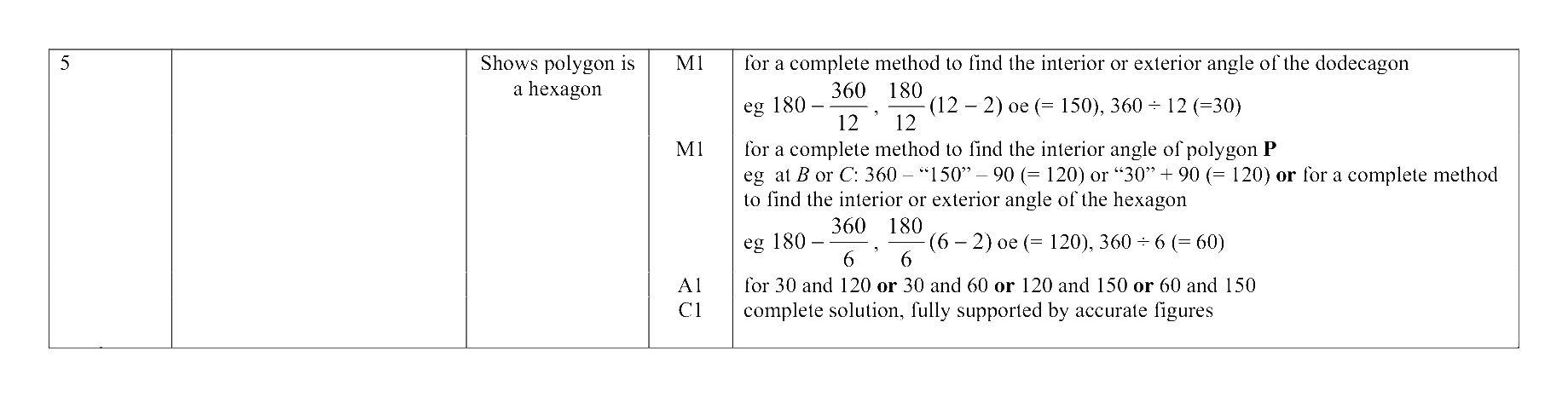 Mark scheme for Q5
