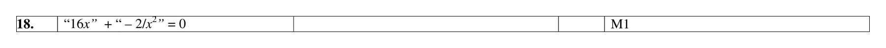 Mark scheme for Q18 (part 3 of 3)