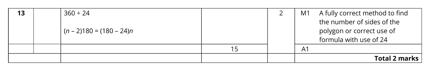 Mark scheme for Q13
