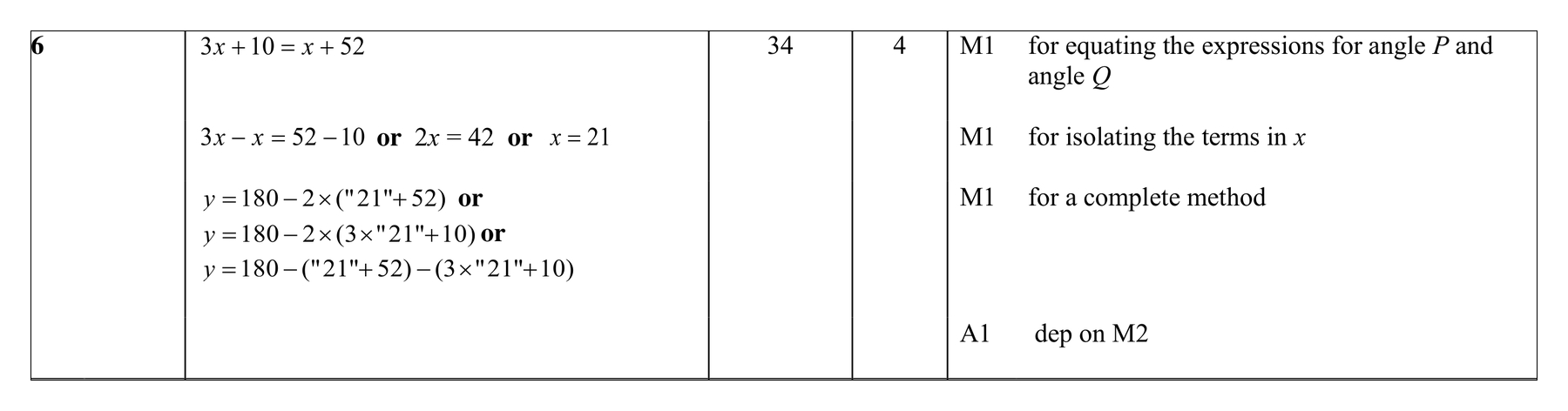 Mark scheme for Q6