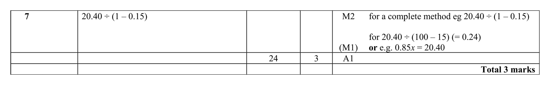 Mark scheme for Q7