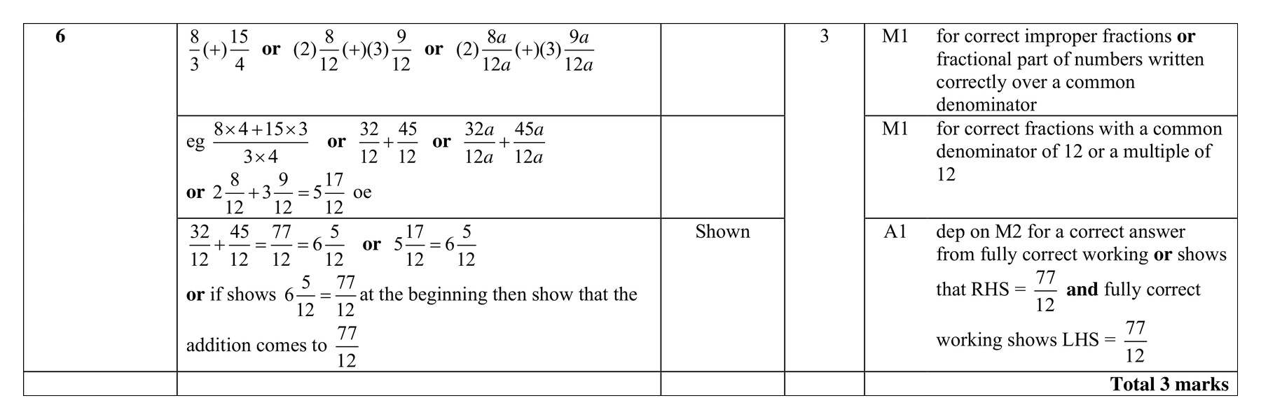 Mark scheme for Q6