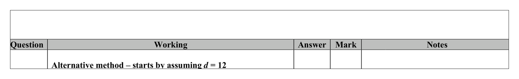 Mark scheme for Q21 (part 2 of 3)