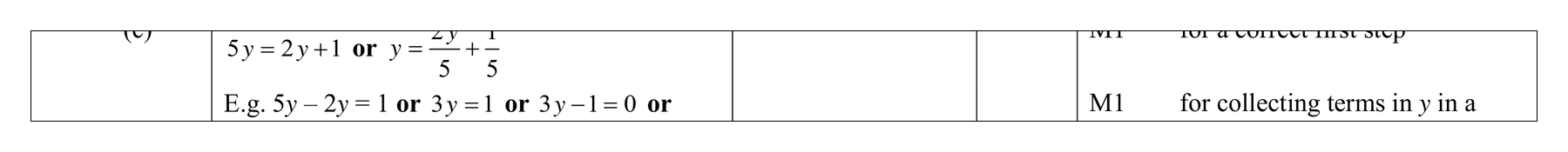 Mark scheme for Q5 (part 1 of 3)
