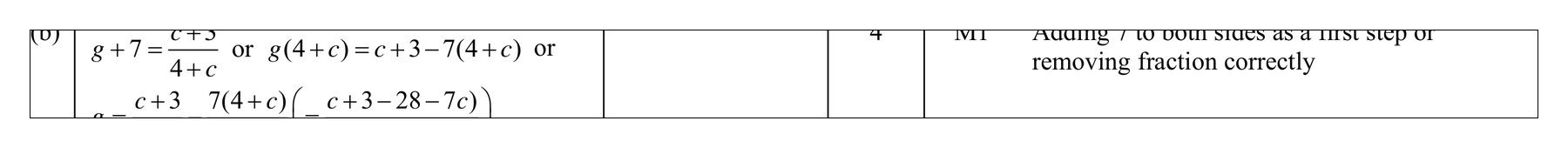 Mark scheme for Q7 (part 3 of 3)