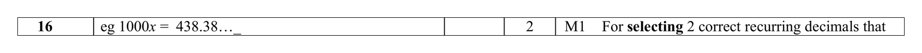 Mark scheme for Q16