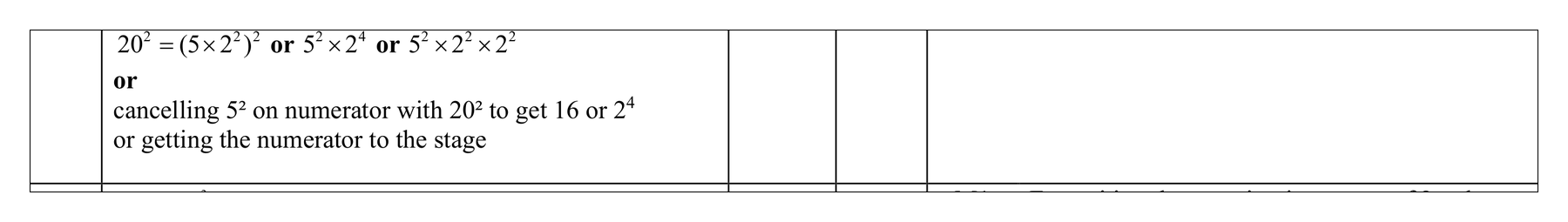 Mark scheme for Q20 (part 3 of 3)