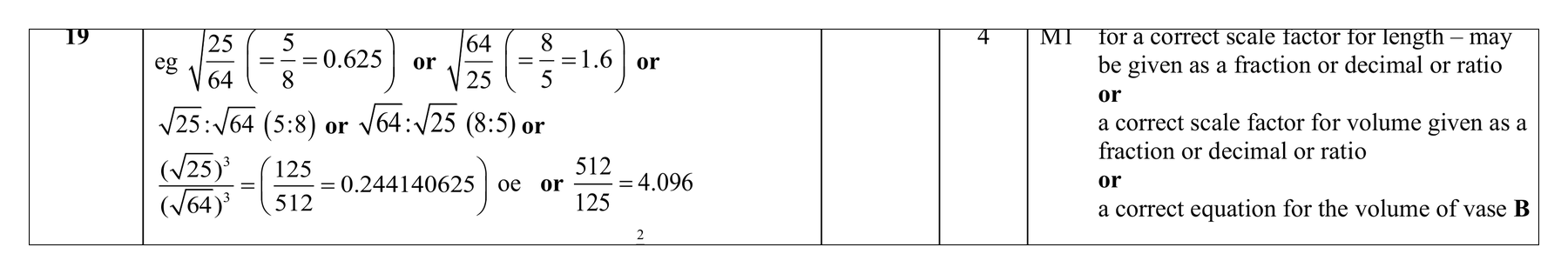 Mark scheme for Q25 (part 1 of 4)