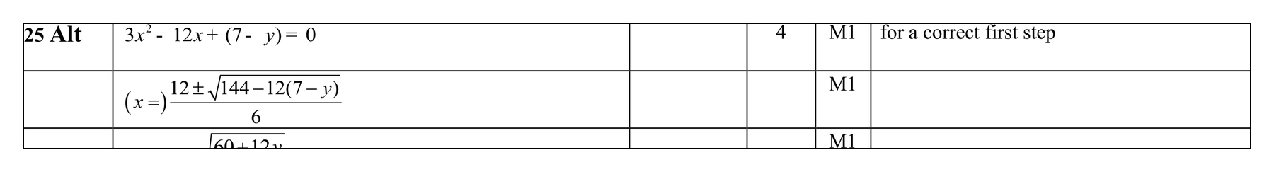 Mark scheme for Q25 (part 4 of 4)