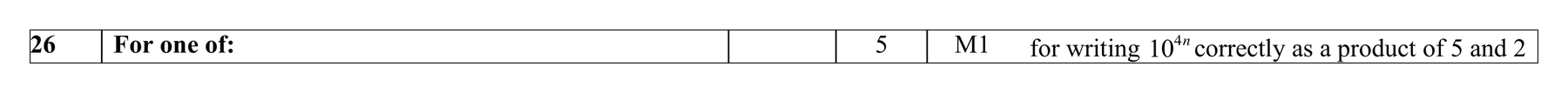 Mark scheme for Q26