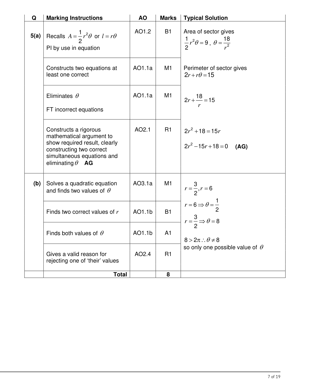 Mark scheme for Q5