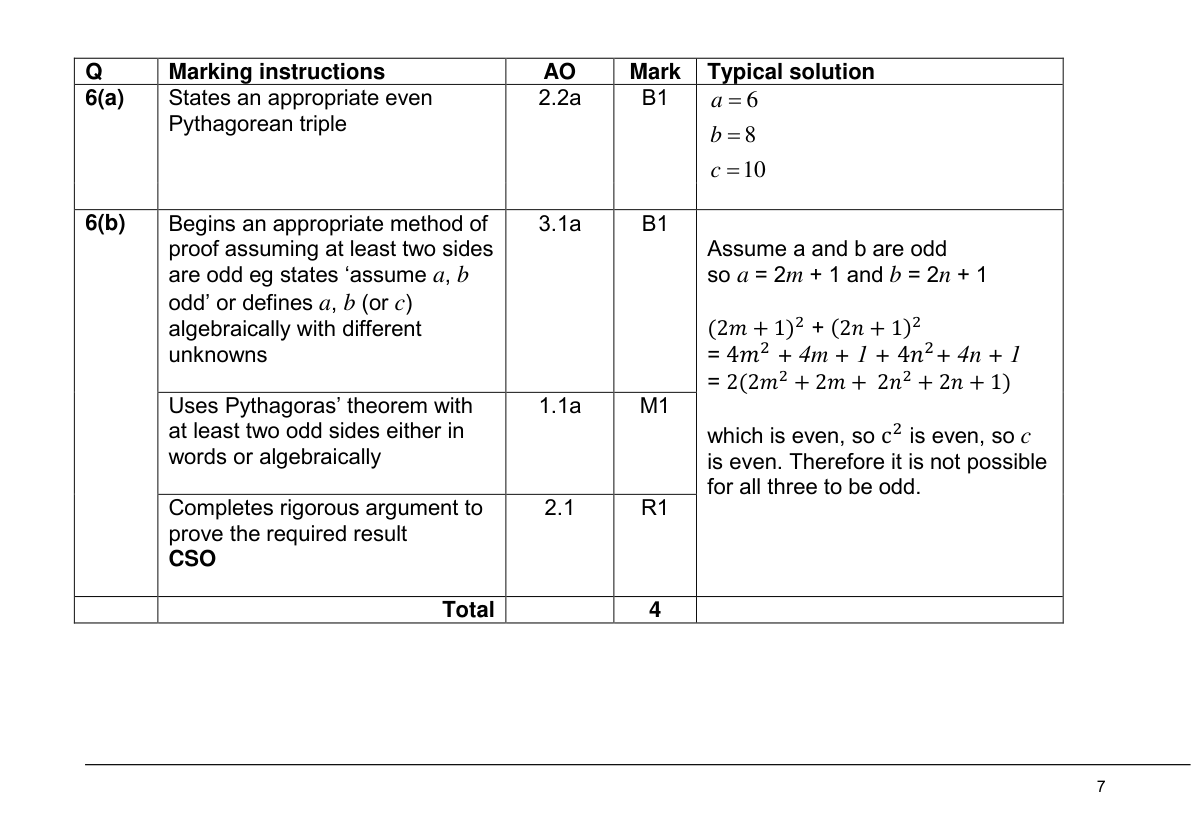 Mark scheme for Q6