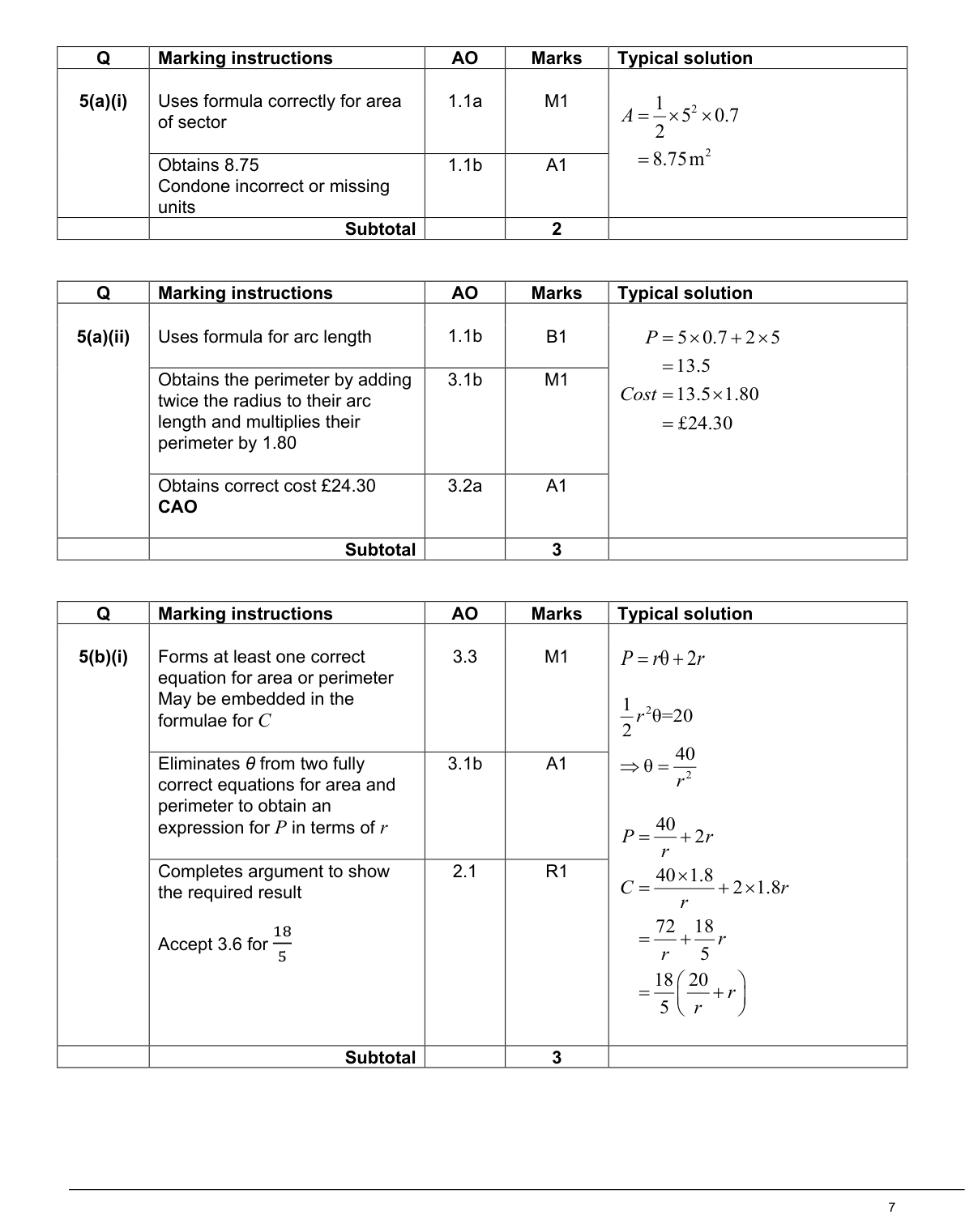 Mark scheme for Q5