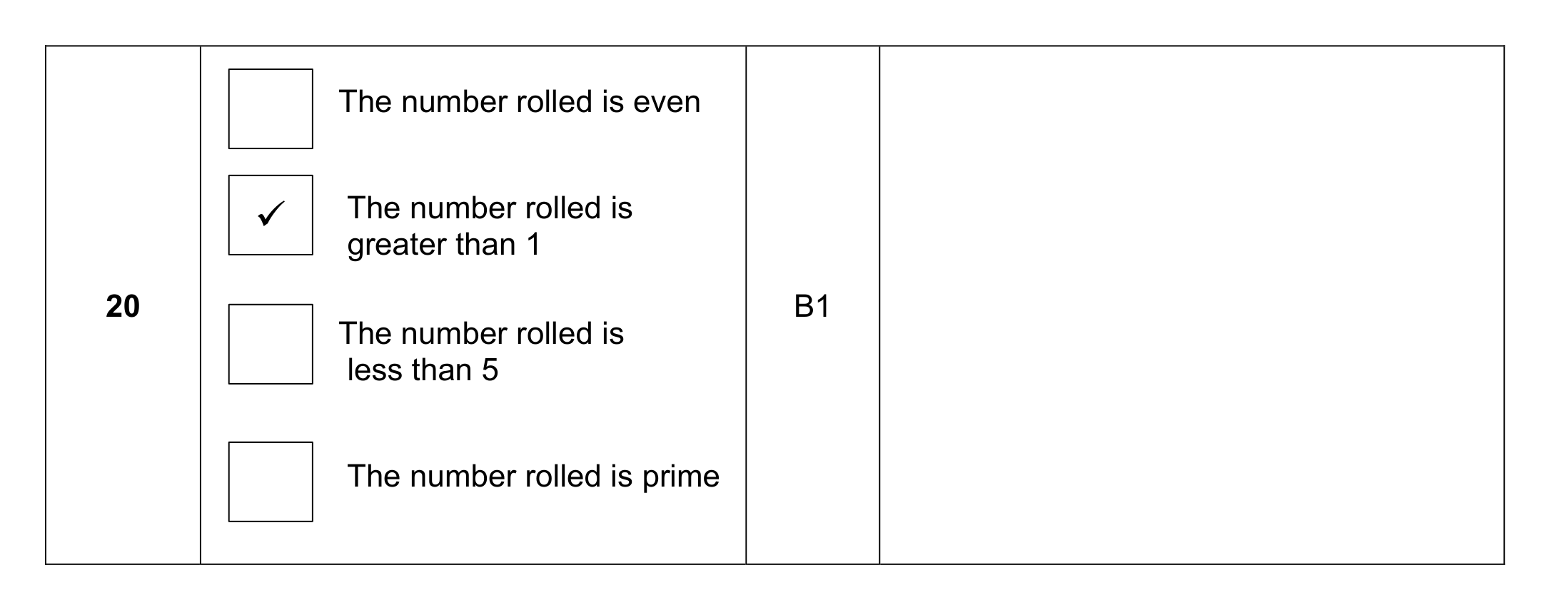 Mark scheme for Q20