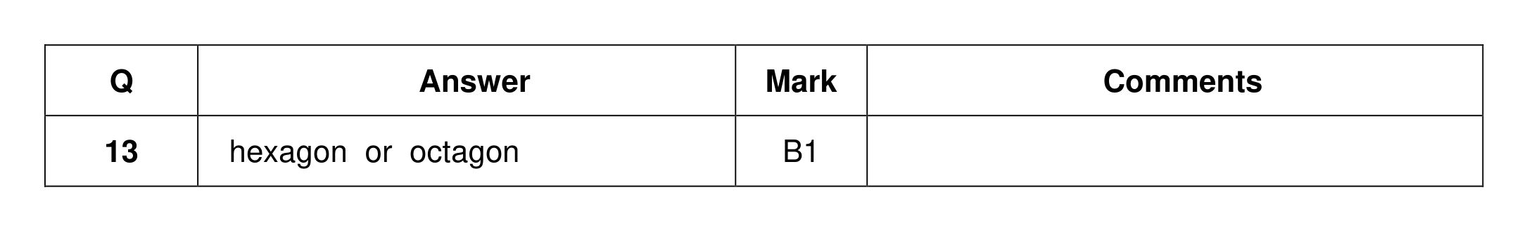 Mark scheme for Q13