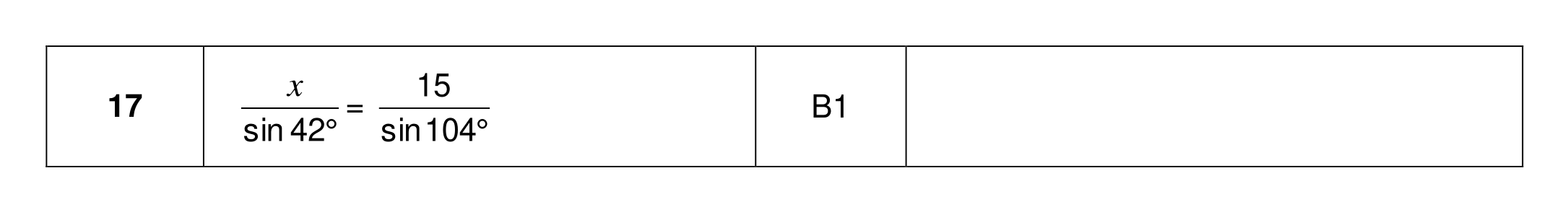 Mark scheme for Q17