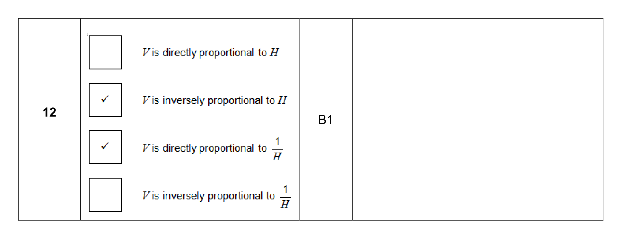 Mark scheme for Q12