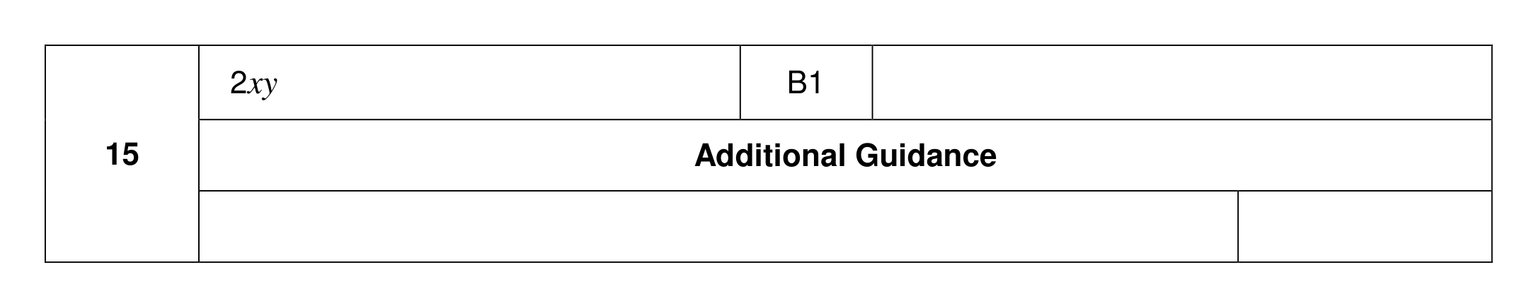 Mark scheme for Q15