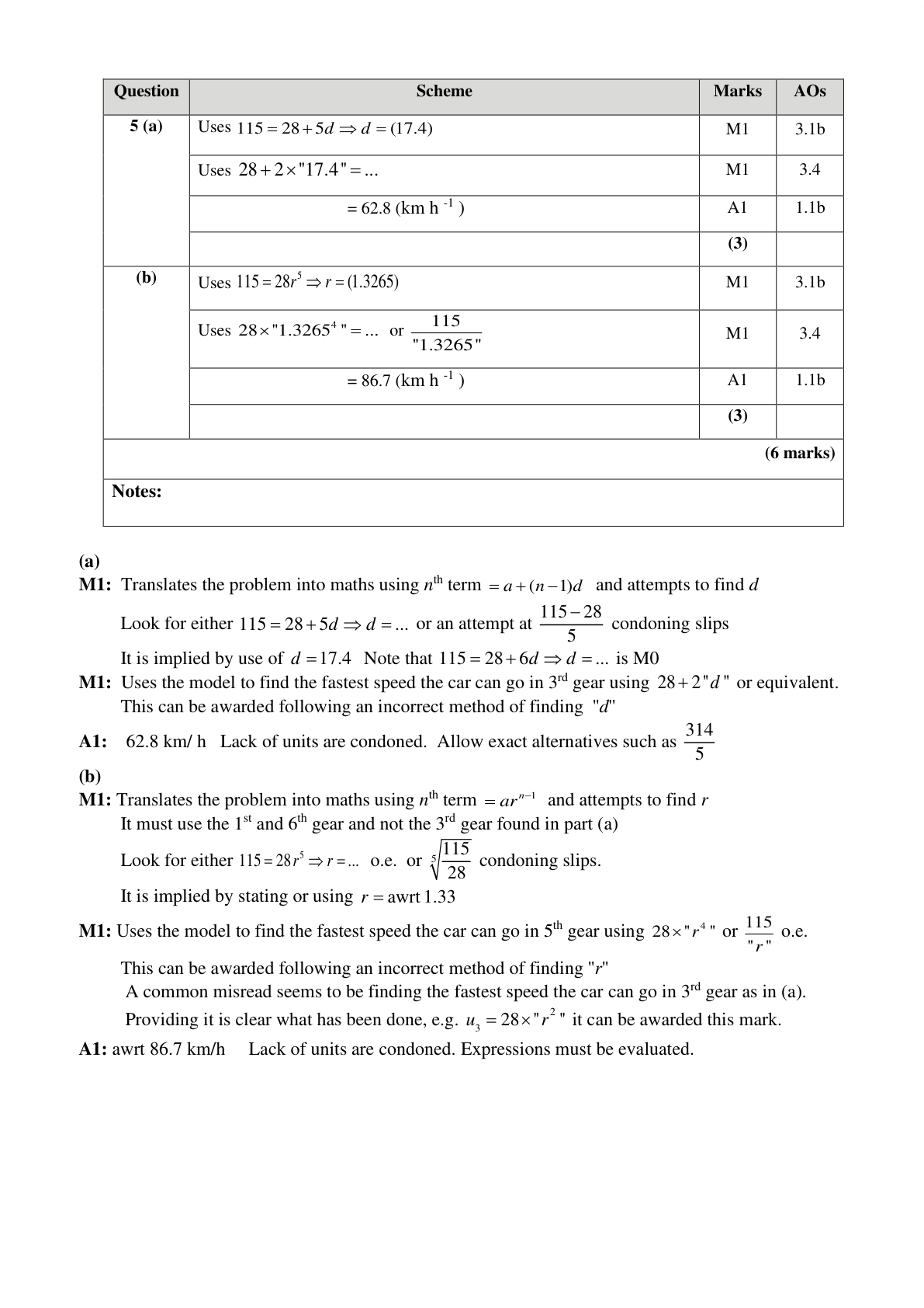 Mark scheme for Q5