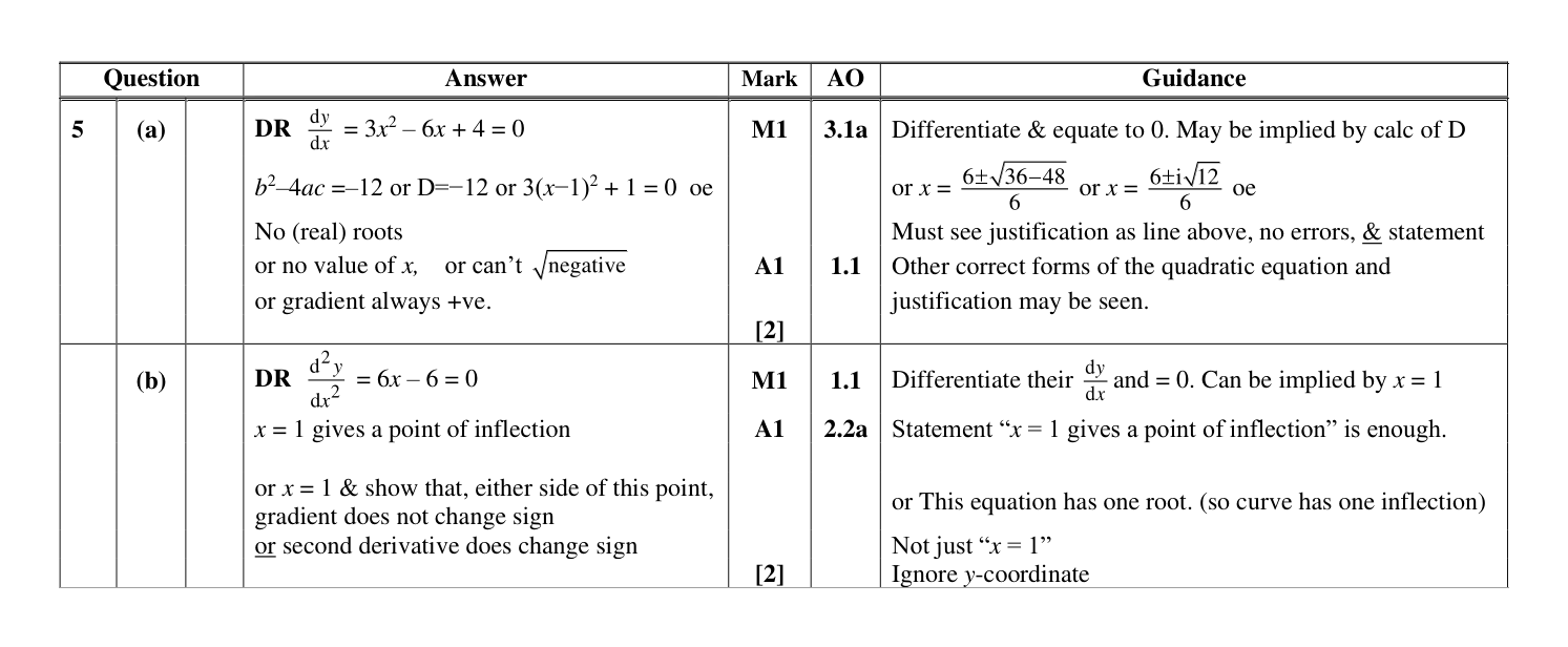 Mark scheme for Q5