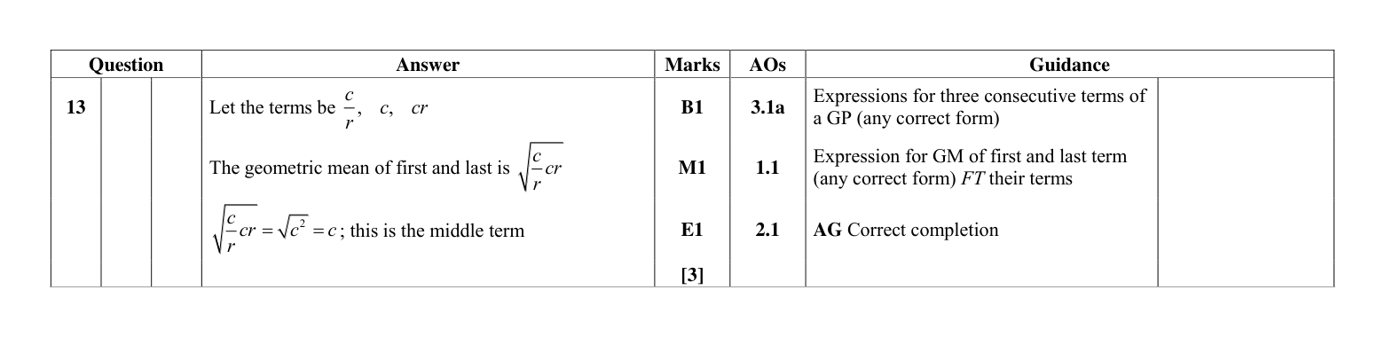 Mark scheme for Q13