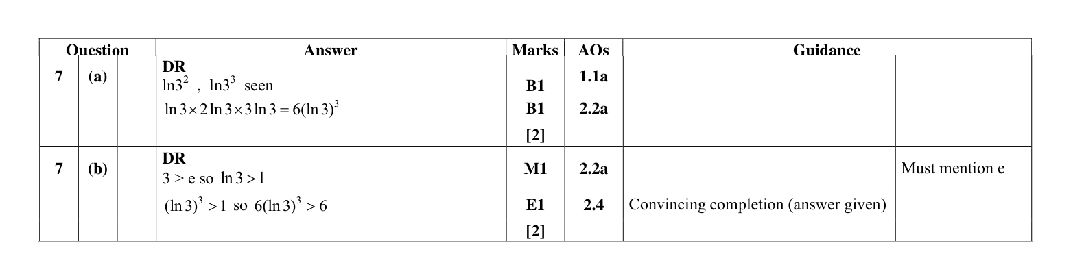 Mark scheme for Q7