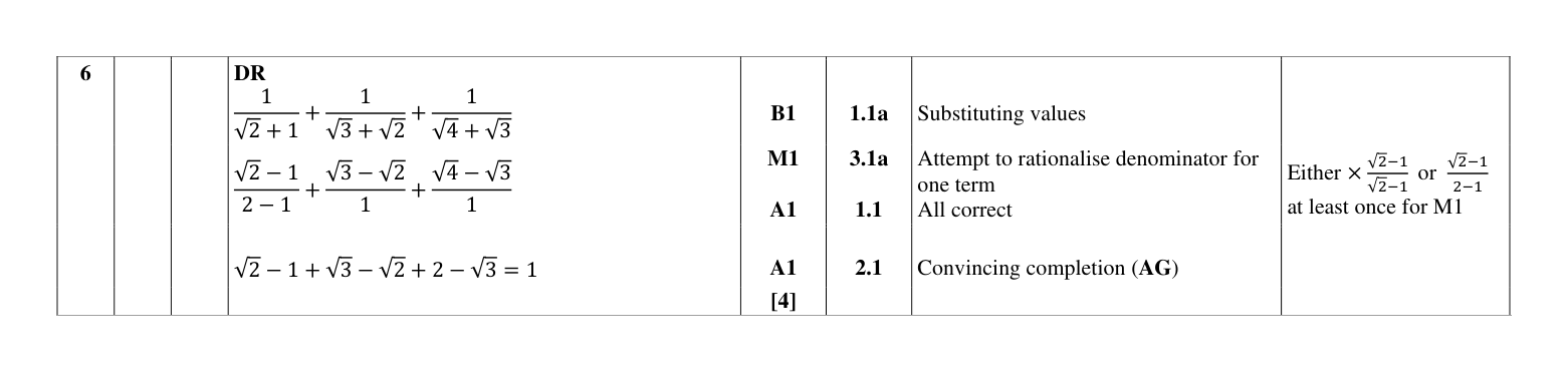 Mark scheme for Q6