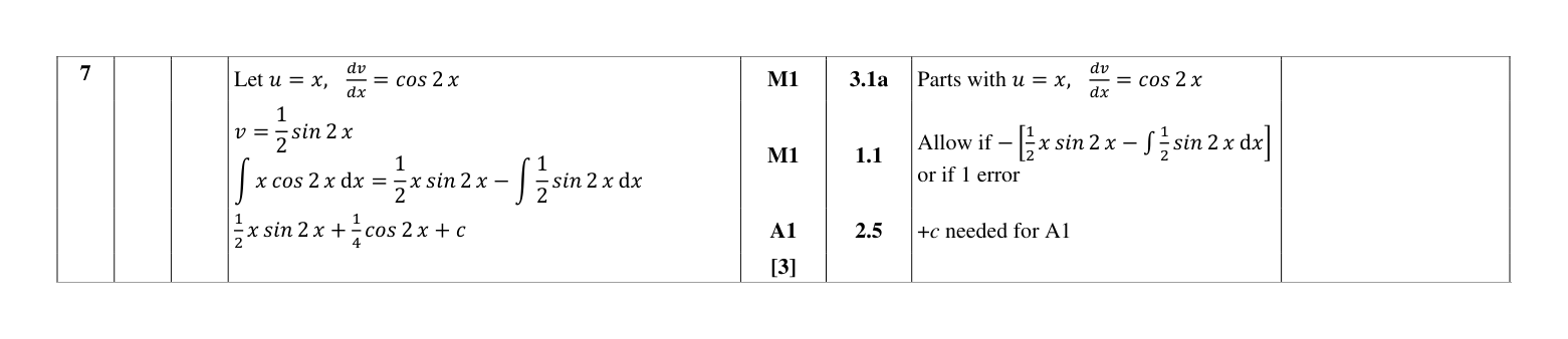 Mark scheme for Q7