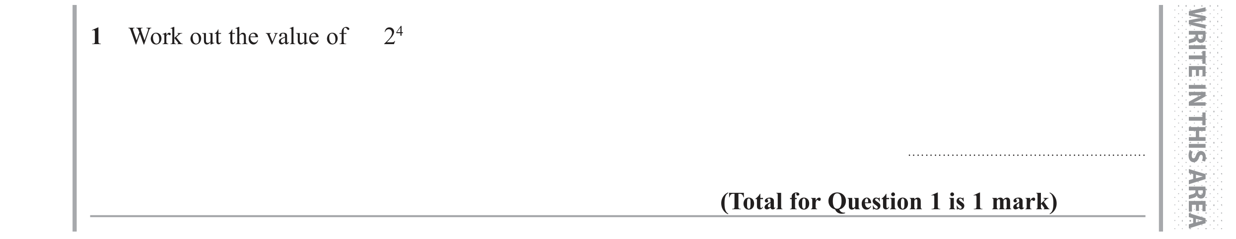 Question 1 — Powers — Edexcel GCSE June 2017