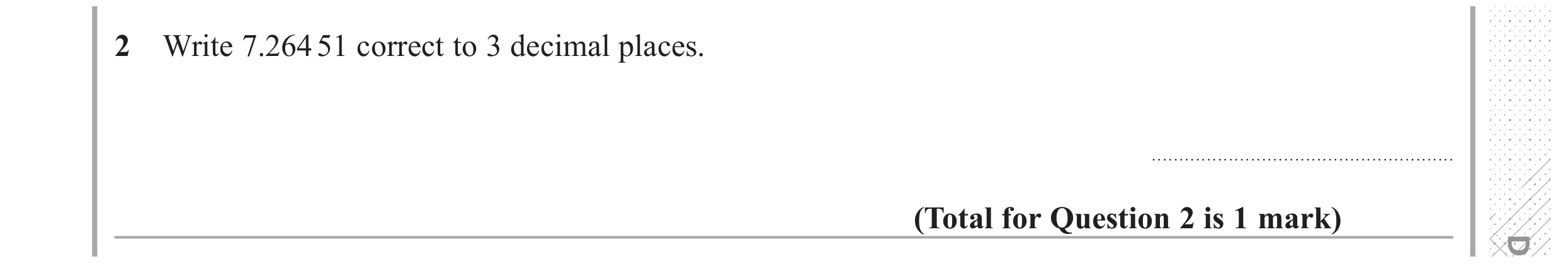Question 2 — Rounding — Edexcel GCSE June 2017