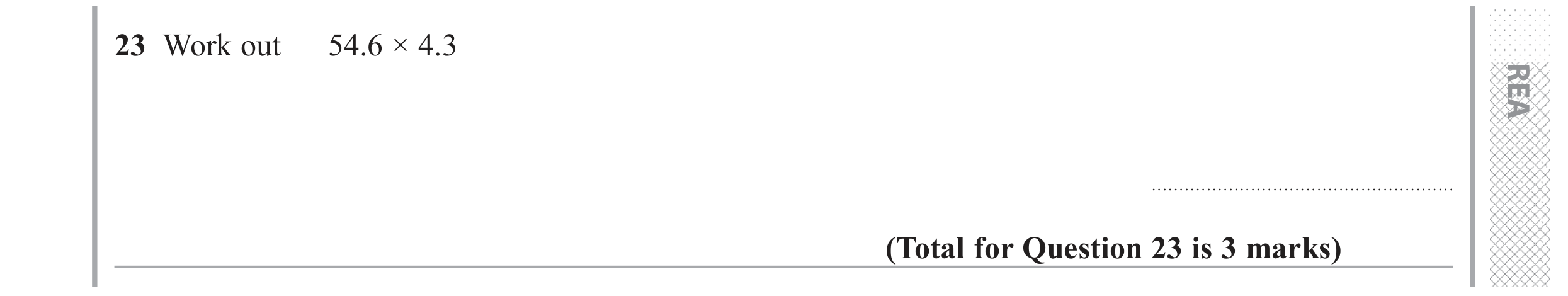 Question 23 — Multiplication — Edexcel GCSE June 2017