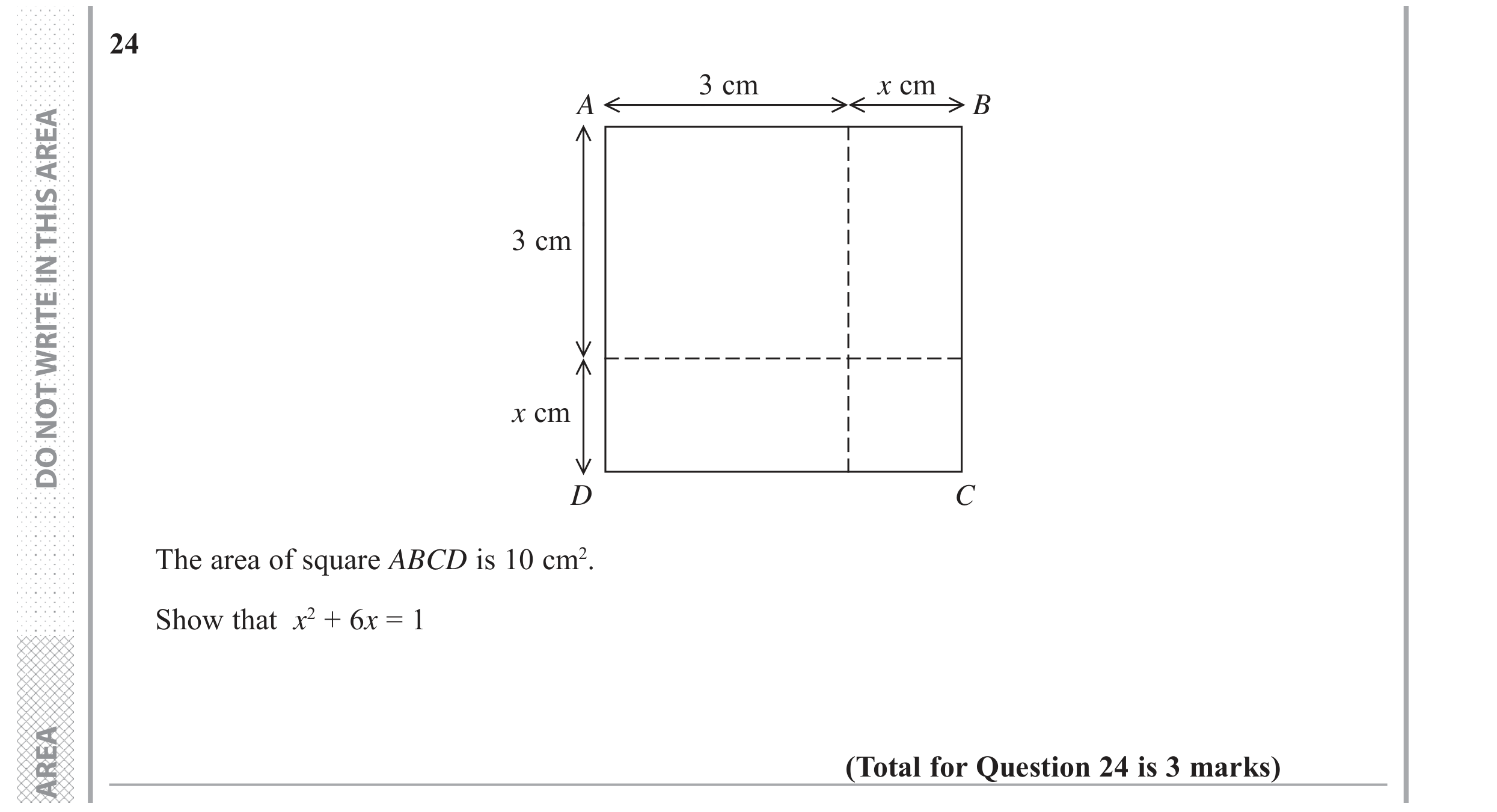 Question 24 — Perimeter and Area — Edexcel GCSE June 2017