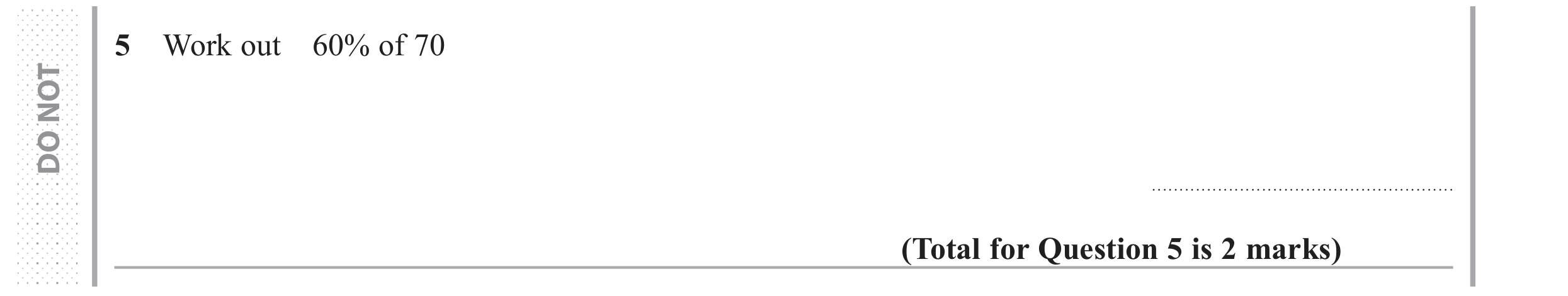 Question 5 — Percentages — Edexcel GCSE June 2017