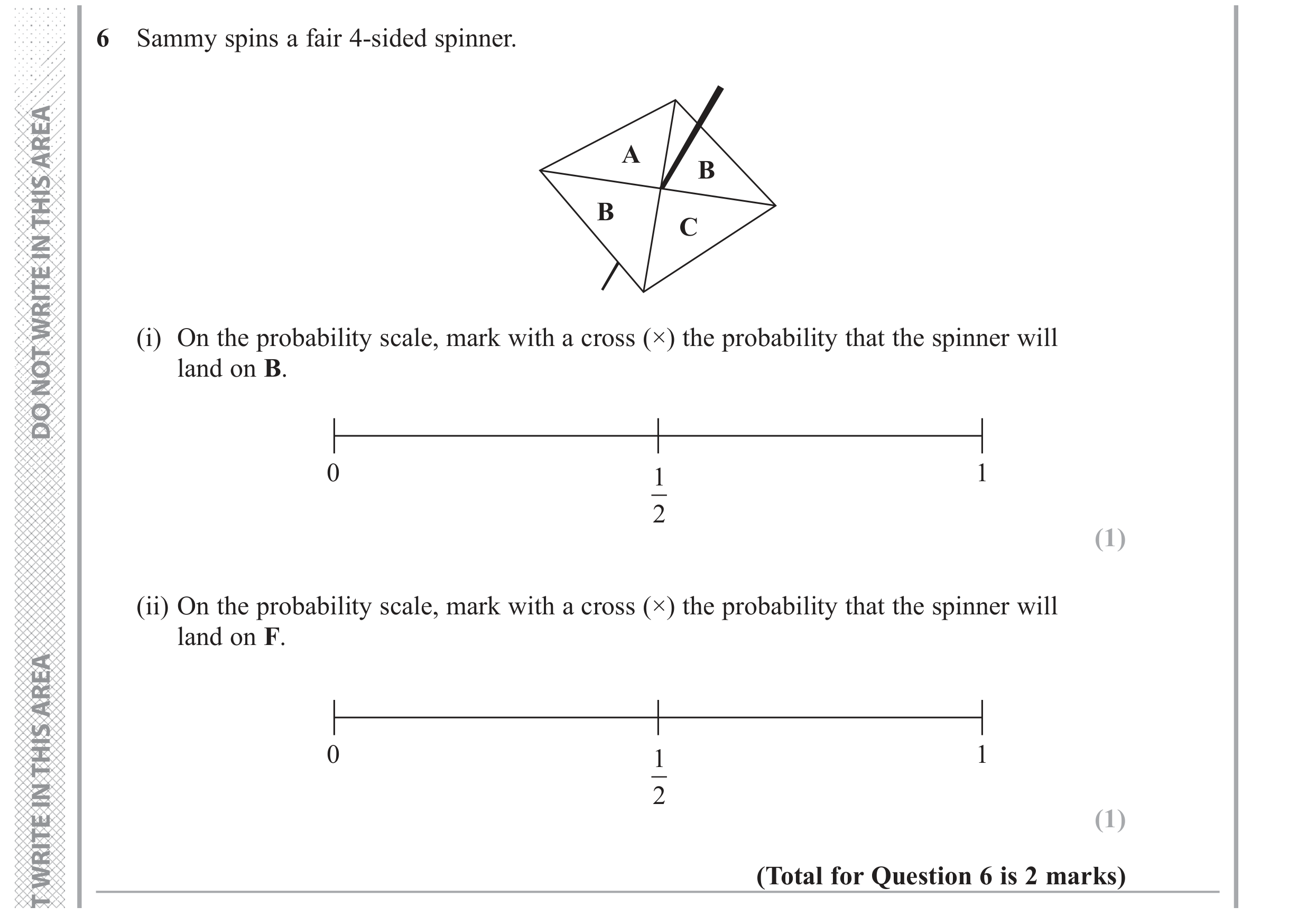 Question 6 — Probability — Edexcel GCSE June 2017