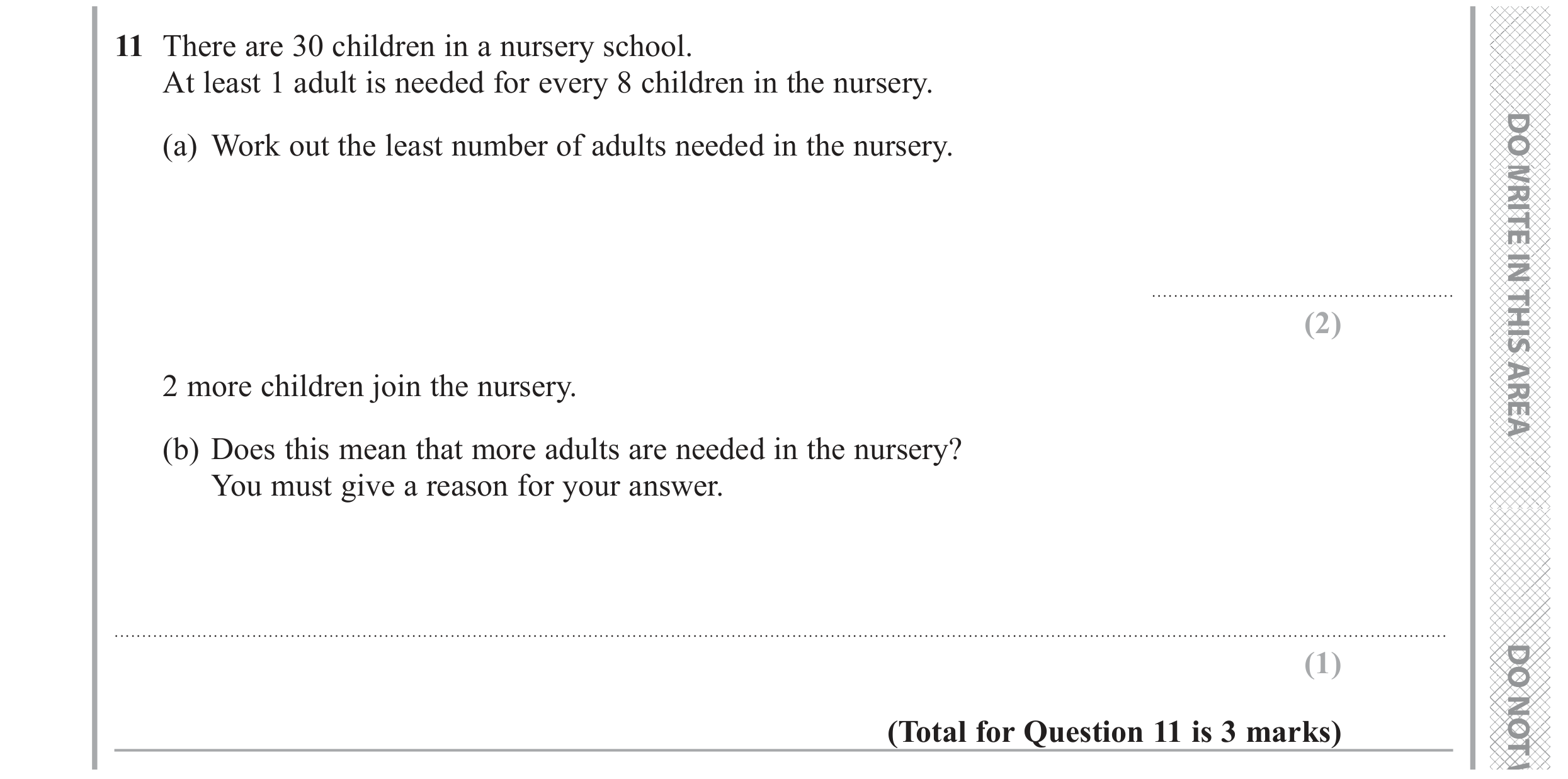Question 11 — Stray — Edexcel GCSE November 2017