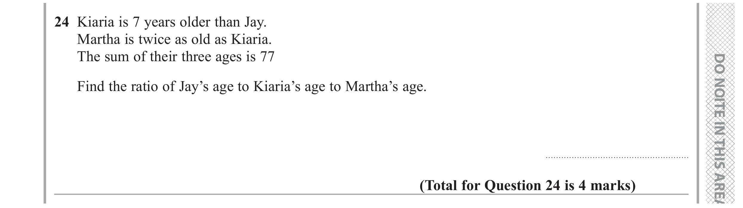 Question 24 — Stray — Edexcel GCSE November 2017