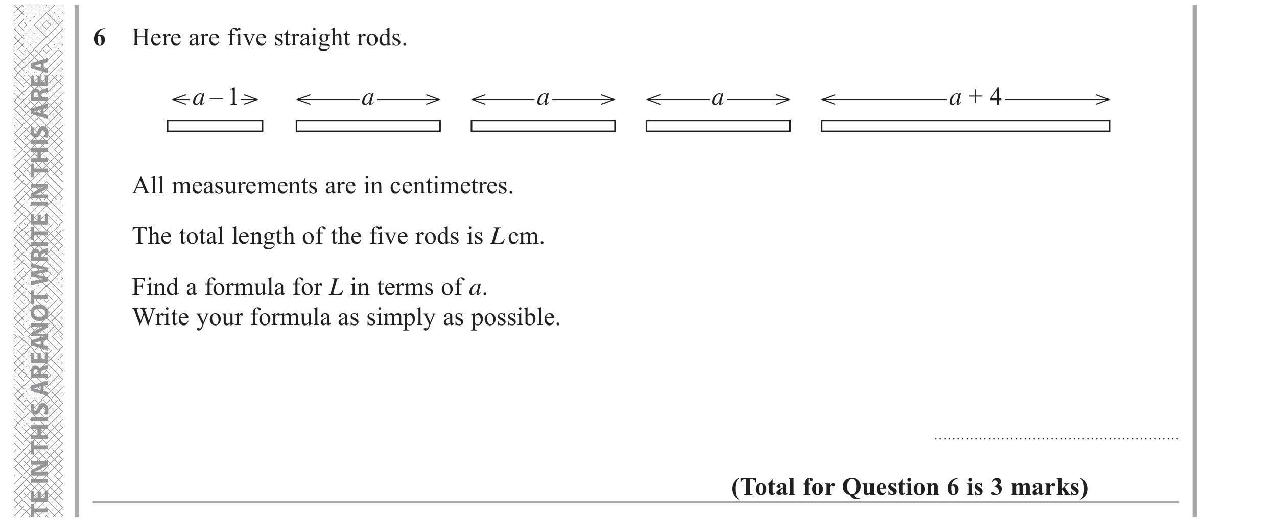 Question 6 — Formulae — Edexcel GCSE November 2017