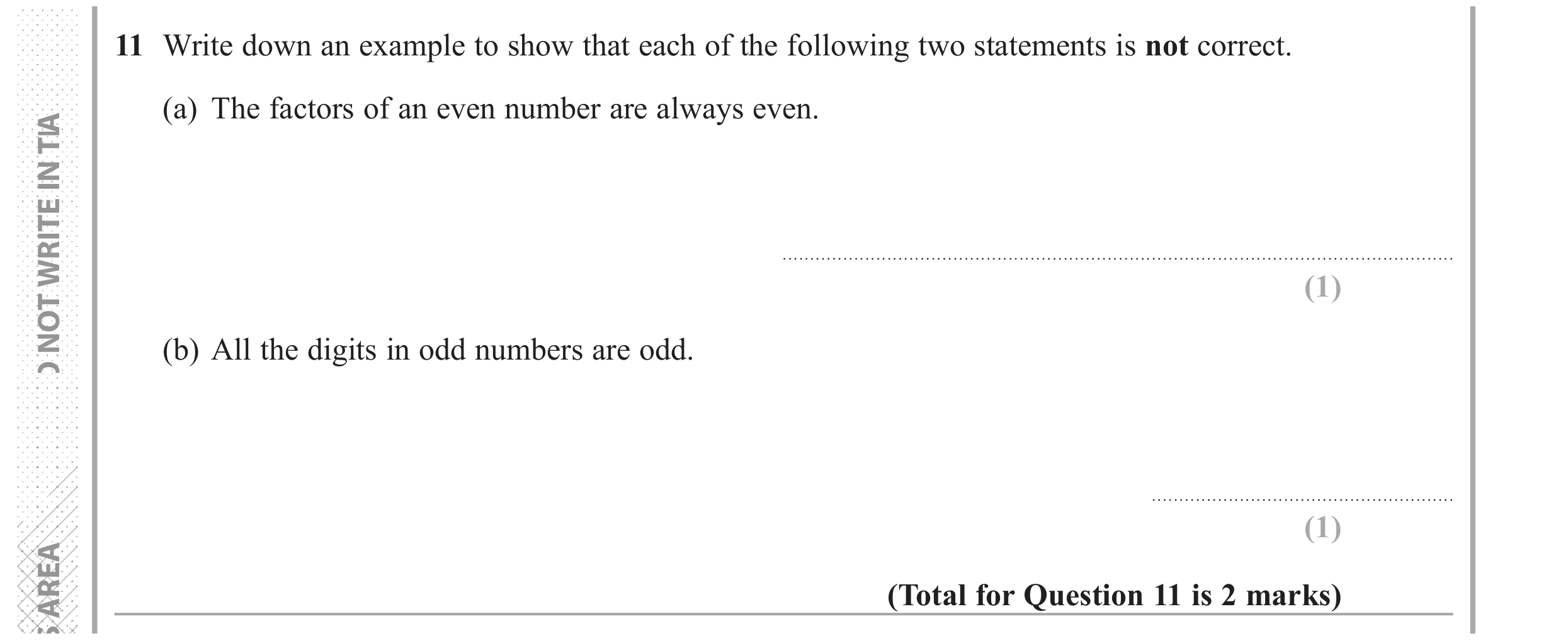 Question 11 — Numbers — Edexcel GCSE June 2018