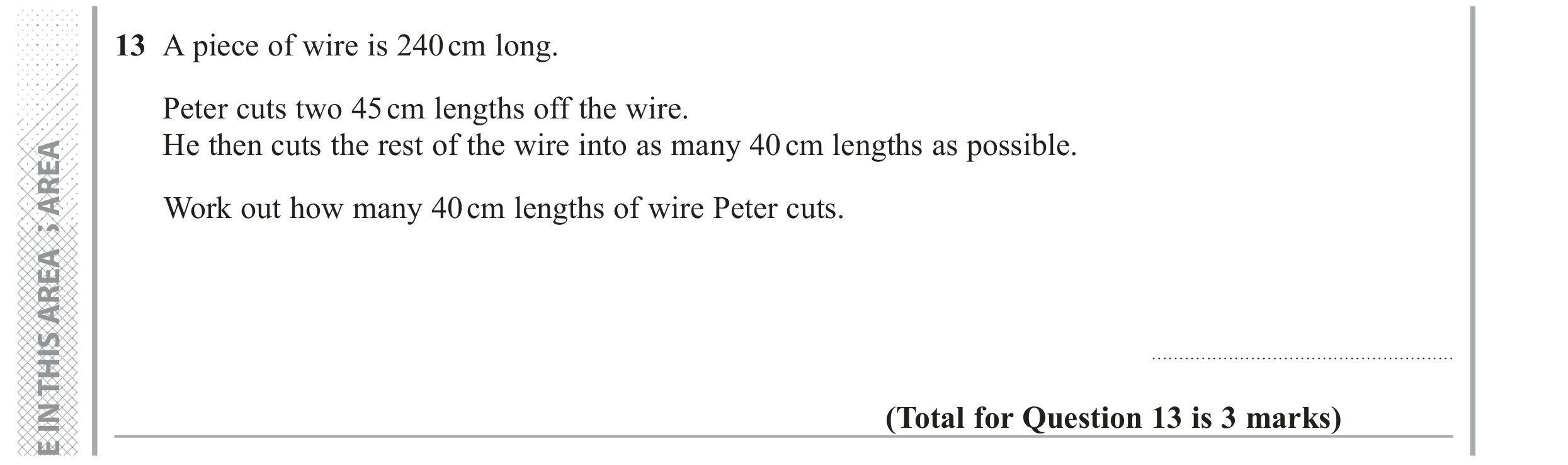 Question 13 — Stray — Edexcel GCSE June 2018