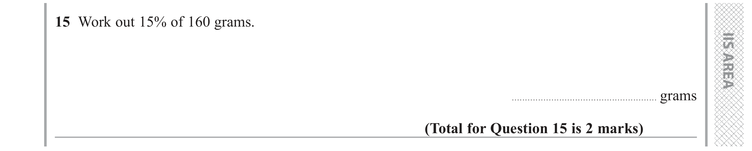 Question 15 — Percentages — Edexcel GCSE June 2018