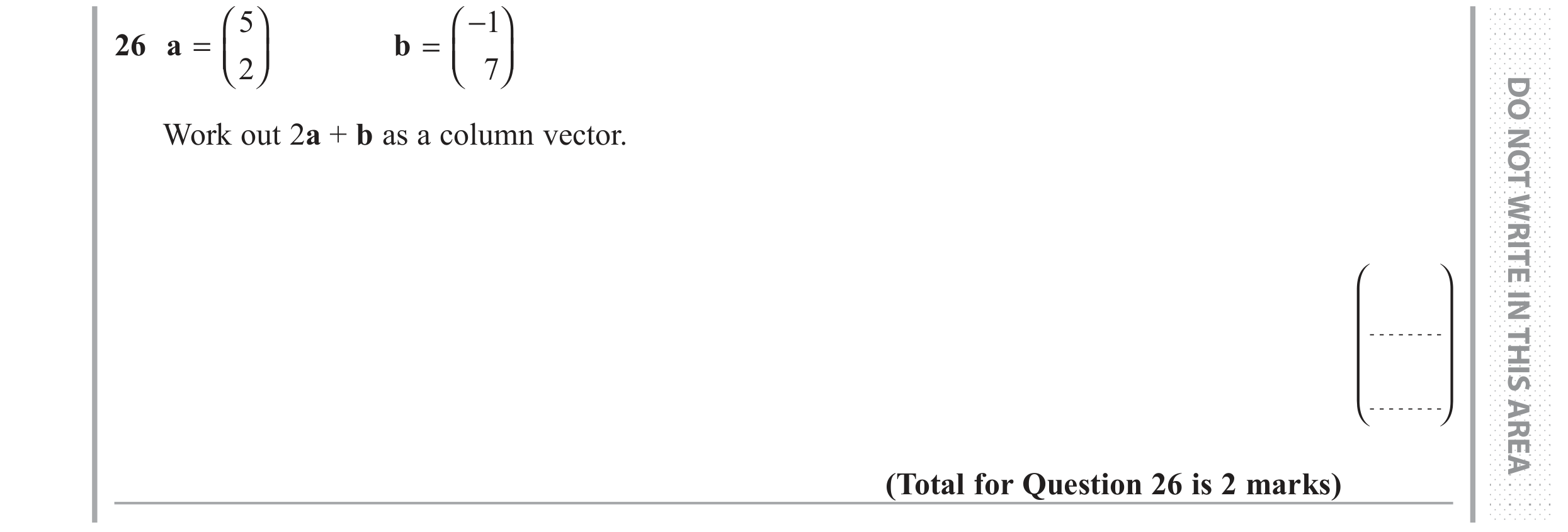 Question 26 — Vectors — Edexcel GCSE June 2018